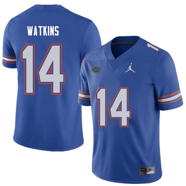 Men's NCAA Florida Gators Justin Watkins #14 Stitched Authentic Jordan Brand Royal College Football Jersey CDM0565XV